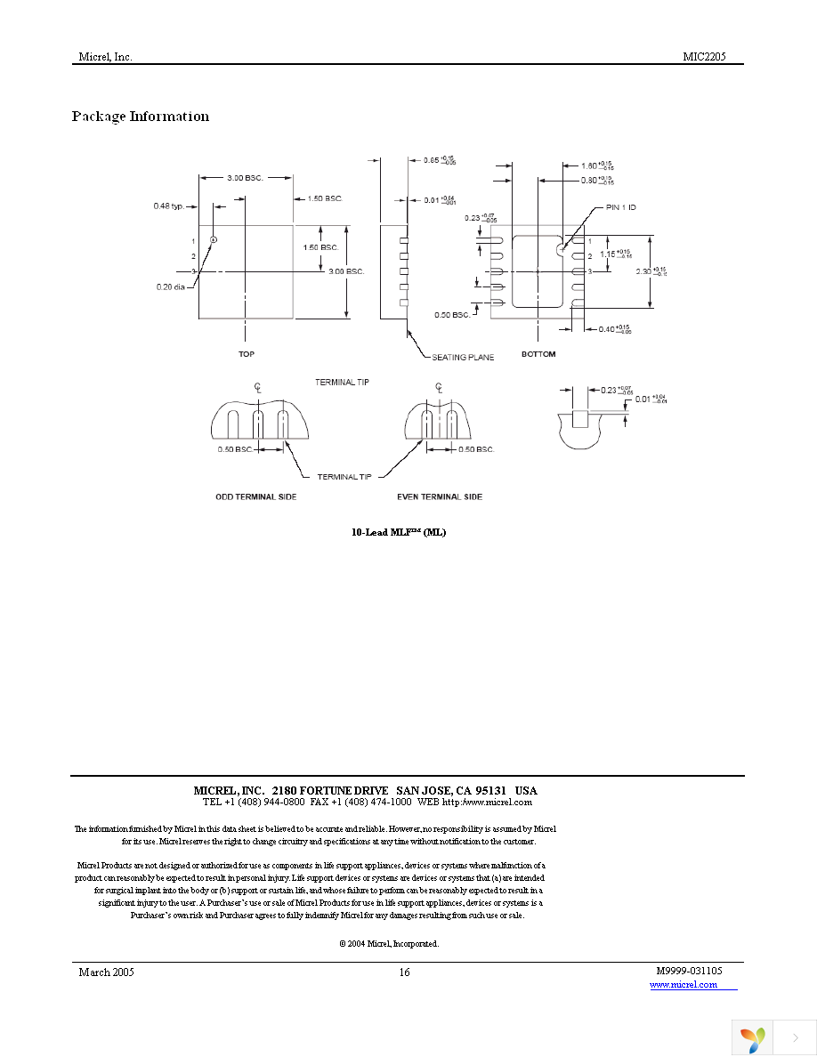 MIC2205YML TR Page 16